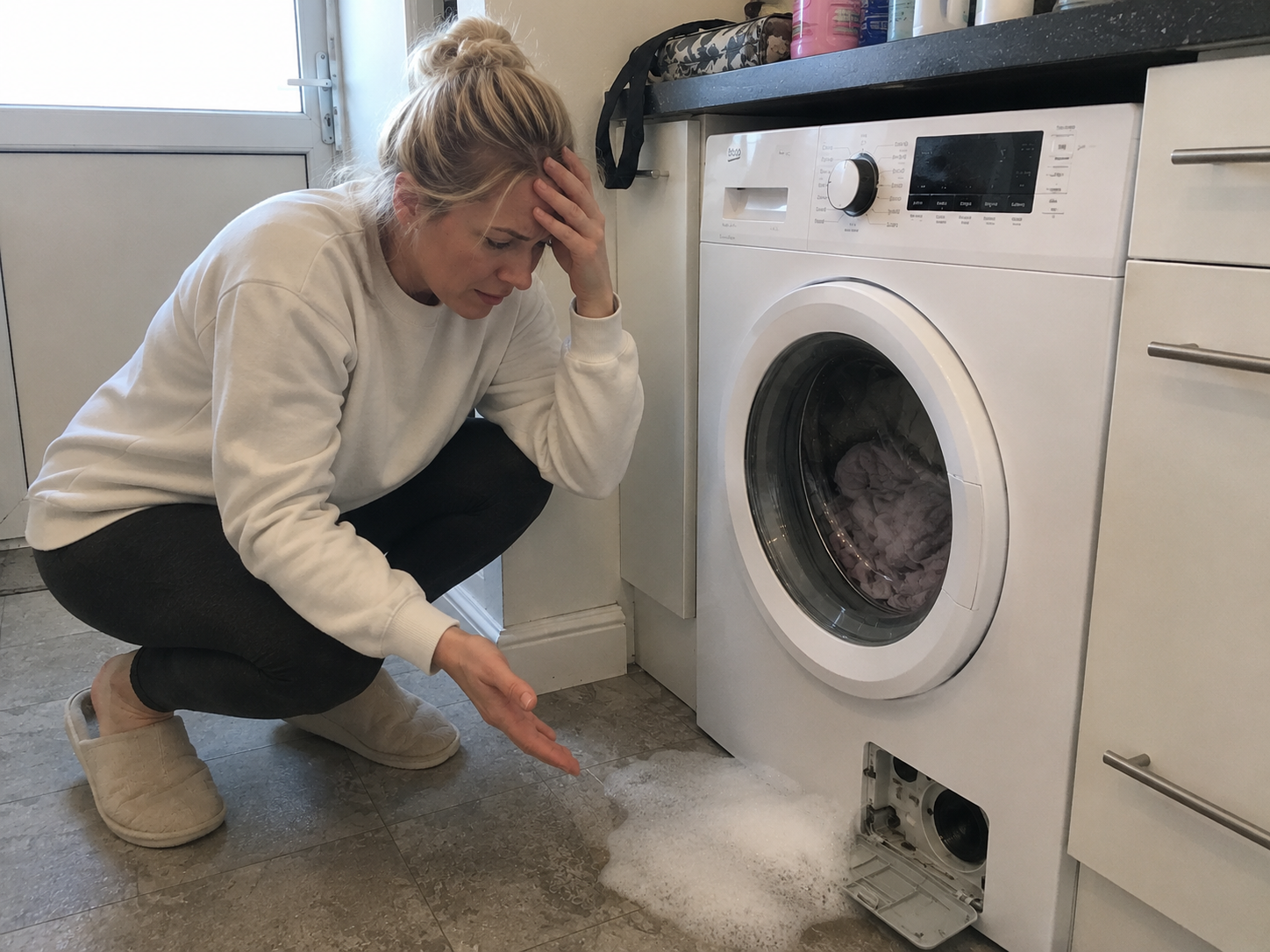 Customer with leaking appliance needing repair